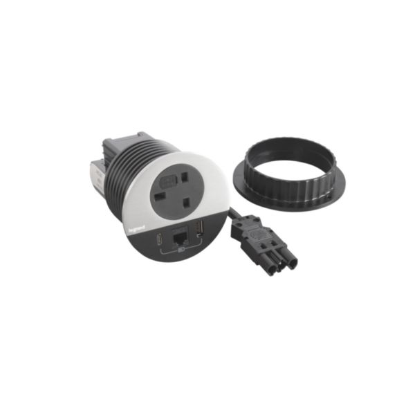 Incara Disq 80 équipé d'1 prise BS, 1 prise chargeur USB A+C 15W, et cordon de 0,5m avec fiche Wieland - métal - Page 3