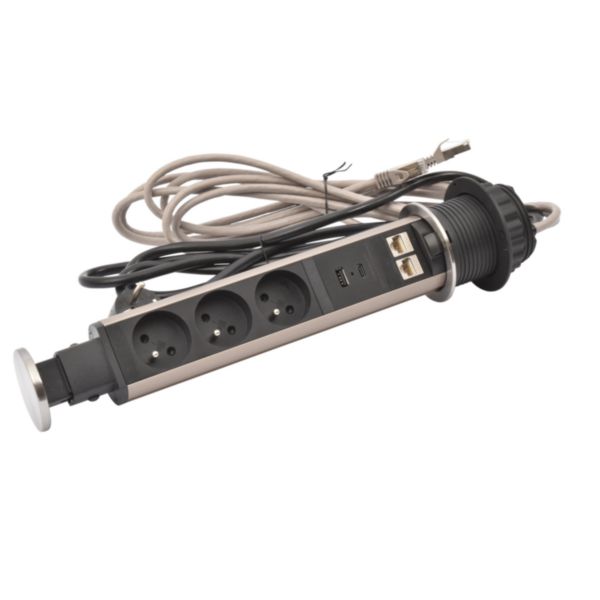 Incara Tower 60 Ø60mm à encastrer dans mobilier avec 3 prises 2P+T , 2xRJ45 et 1 chargeur USB TypeA+C avec cordon - Page 6