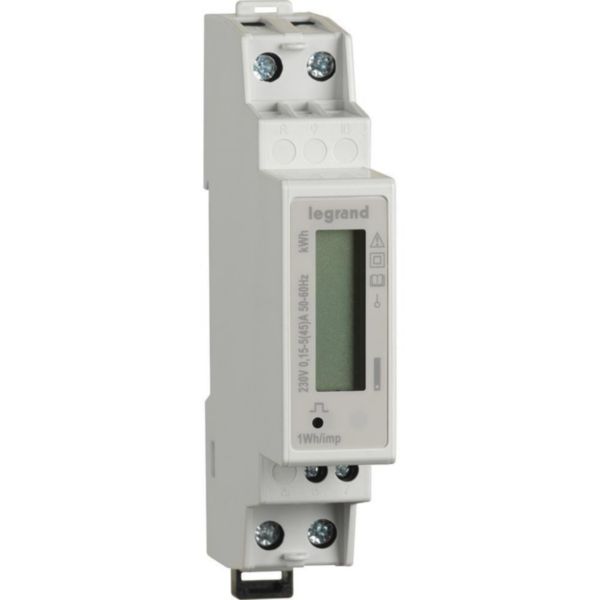 Compteur d'énergie monophasé - EMDX³ - 5A - 45A - 230V AC affichage numérique - 1 module avec mesure directe