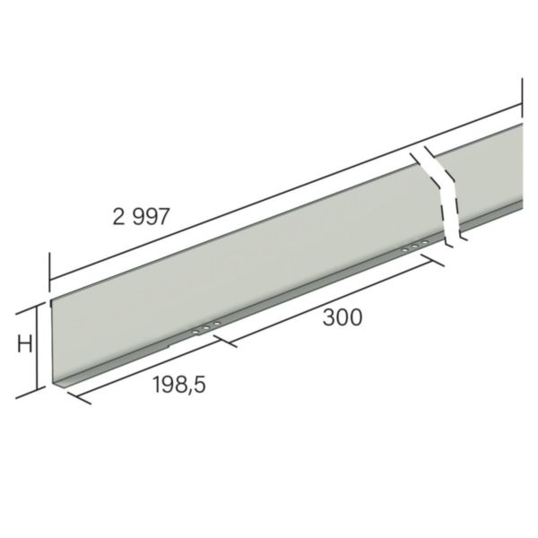 Cornière de séparation COT pour échelles à câbles GLO4 - hauteur 49mm et longueur 3m - finition GS