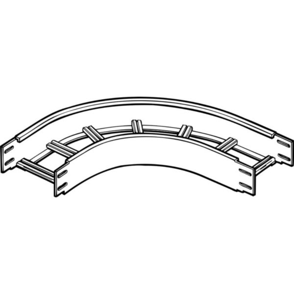 Coude 90 degrés pour échelles à câbles GLO4 - hauteur 60mm et largeur 200mm - finition GS