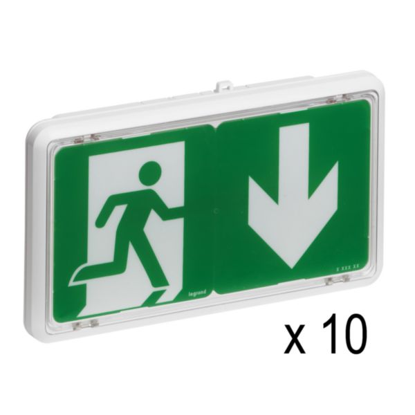 Lot de 10 BAES d'évacuation SATI connecté référence 062525A (après 04-2019) reconditionnés sans patères