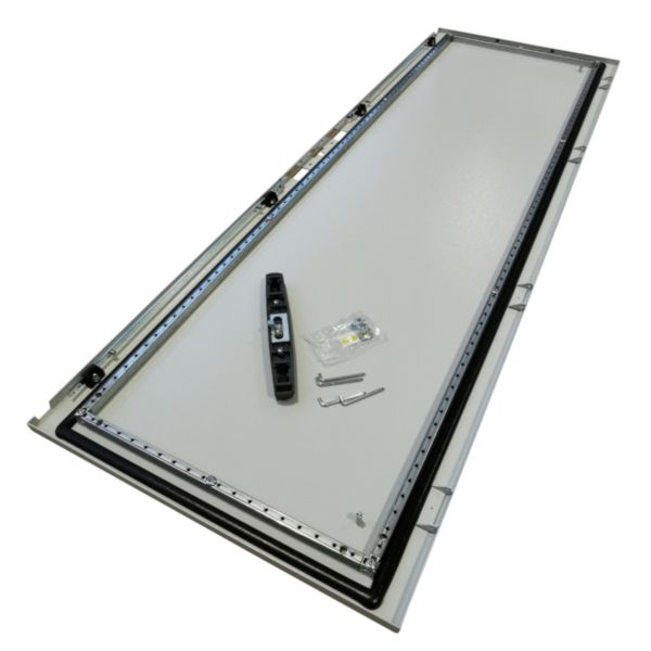 Porte avec tringlerie et verrou double barre 2 positions pour maintenance d'armoire Altis 1600x600mm
