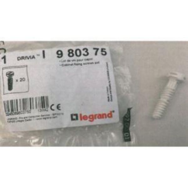 Lot de 20 vis capot pour fixation de porte sur coffret DRIVIA