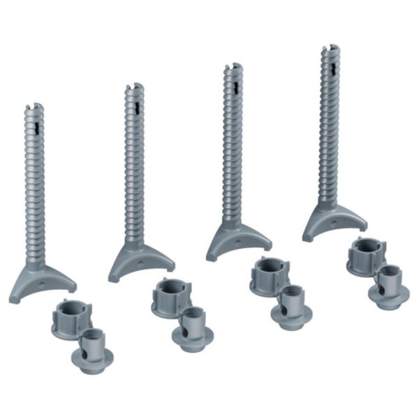 Kit composé de 4 vis+écrous en plastique pour réglage de hauteur pour boîte d'encastrement uinverselle 