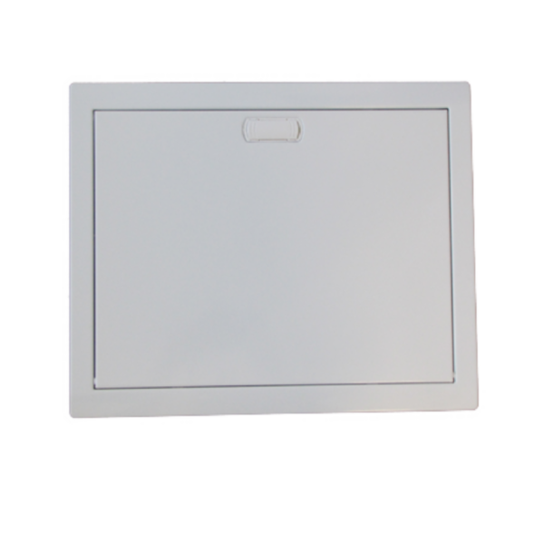 Porte metal extra plate pour coffret 2 rangées 24+4 modules - blanc RAL9010