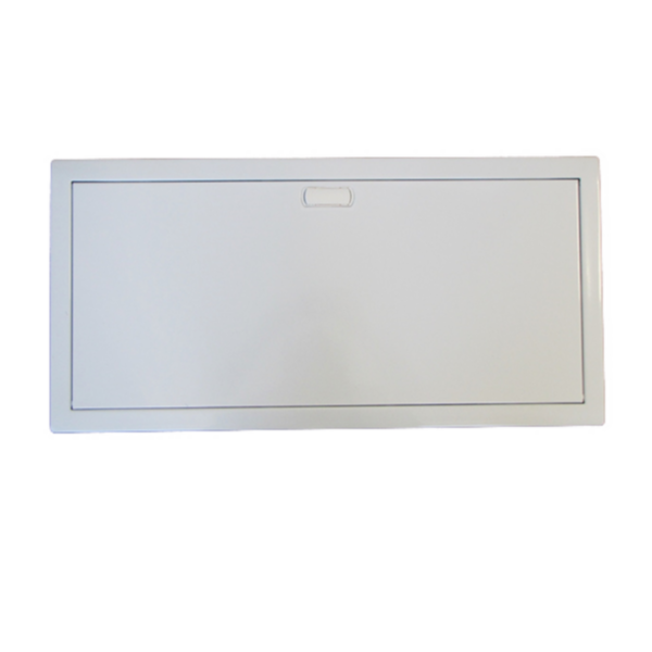 Porte metal extra plate pour coffret 4 rangées 48+6 modules - blanc RAL9010