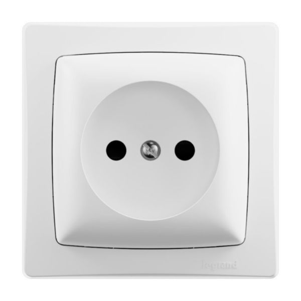 Prise de courant sans terre saillie - Les Apparents - bornes à vis - Complet Blanc - Brochable
