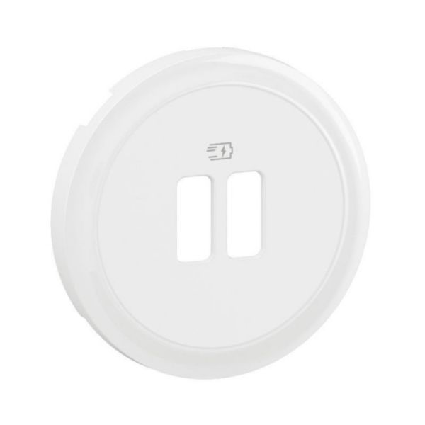 Enjoliveur pour prise simple ou double chargeur USB Céliane - Blanc