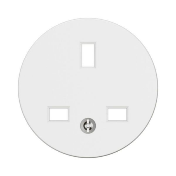Enjoliveur pour prise de courant fort 2P+T Céliane Standard Britannique - Blanc