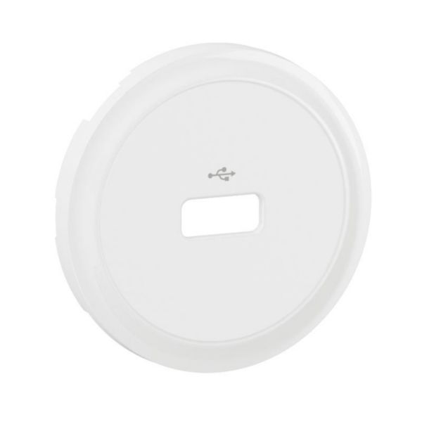 Enjoliveur pour prise USB DATA 2.0 Type-A simple Céliane - Blanc