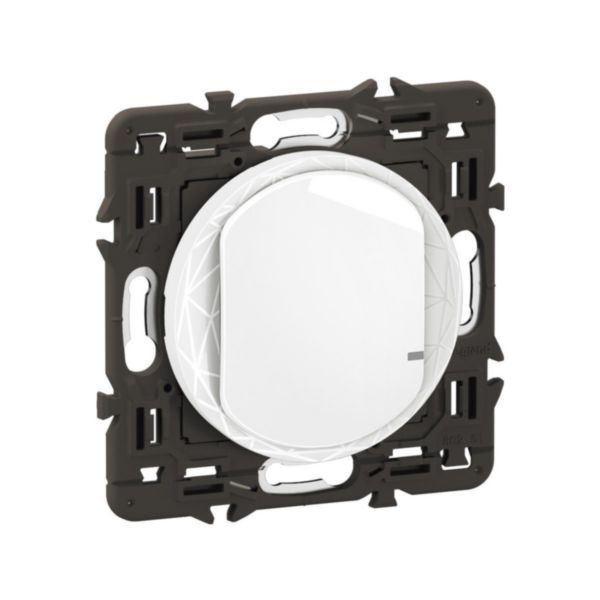 Interrupteur filaire connecté Céliane with Netatmo sans Neutre, option variation, avec support et enjoliveur Blanc