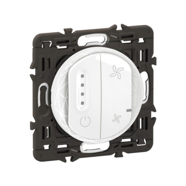 Commande sans fils pour VMC 4 vitesses Céliane with Netatmo avec support et enjoliveur Blanc
