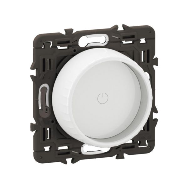 Variateur filaire connecté Rotary Céliane with Netatmo avec ou sans Neutre avec support et enjoliveur Blanc