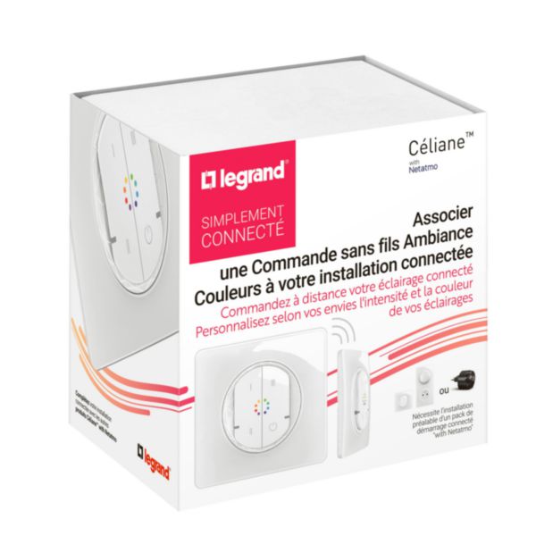 Commande sans fils d'éclairage pour ampoule multicouleurs Céliane with Netatmo avec plaque - Blanc