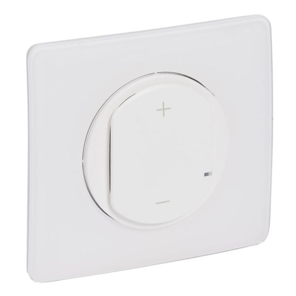 Variateur Céliane sans Neutre - 2 fils 125W LED livré complet - Blanc avec plaque Blanc Emaillé