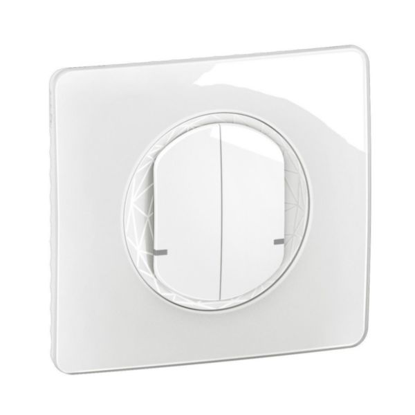 Commande double sans fils pour interrupteur connecté ou prise connectée Céliane with Netatmo avec plaque - Blanc
