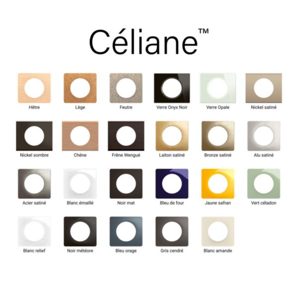 Plaque Céliane finition Matière Verre Opale Blanc - 4 postes