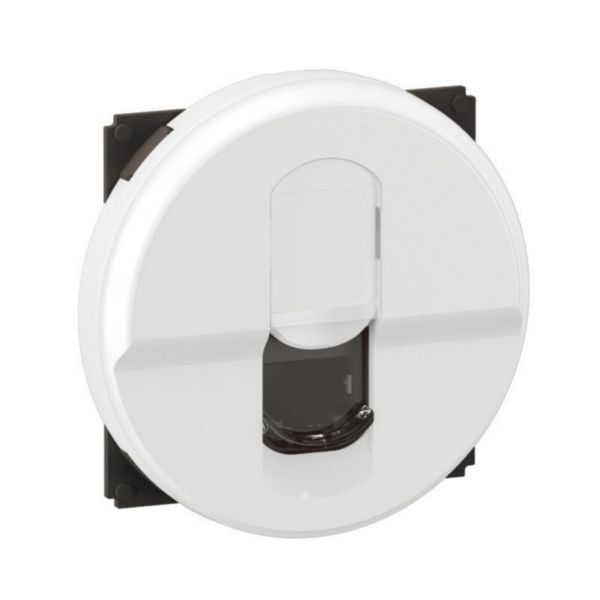 Prise RJ45 téléphone et informatique catégorie6 FTP Céliane avec plaque - Blanc format Dépôt 