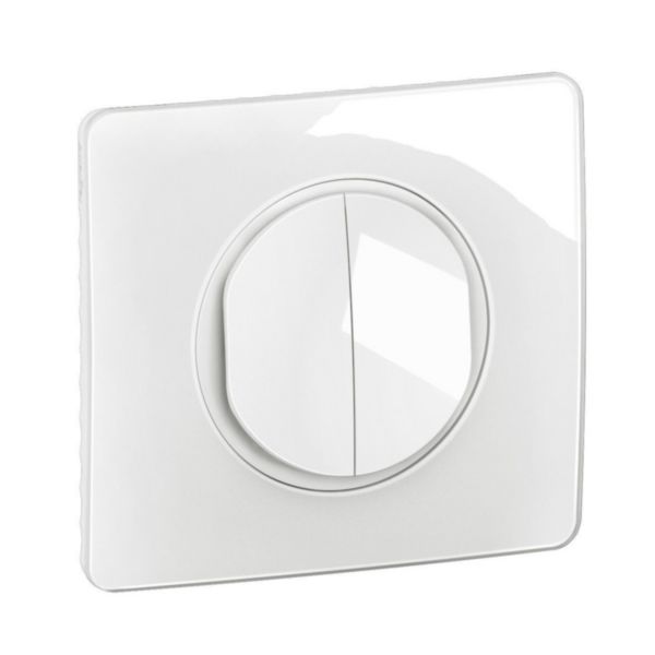 Double interrupteur ou va-et-vient 10A avec plaque Céliane - Blanc