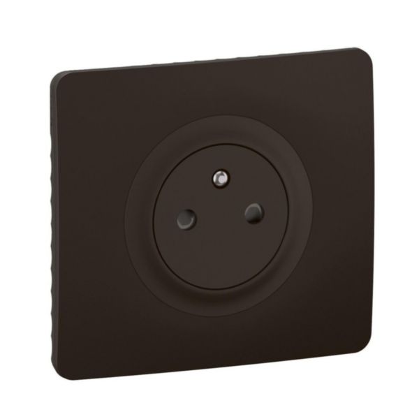 Prise de courant avec terre Céliane Surface Confort avec plaque - Noir