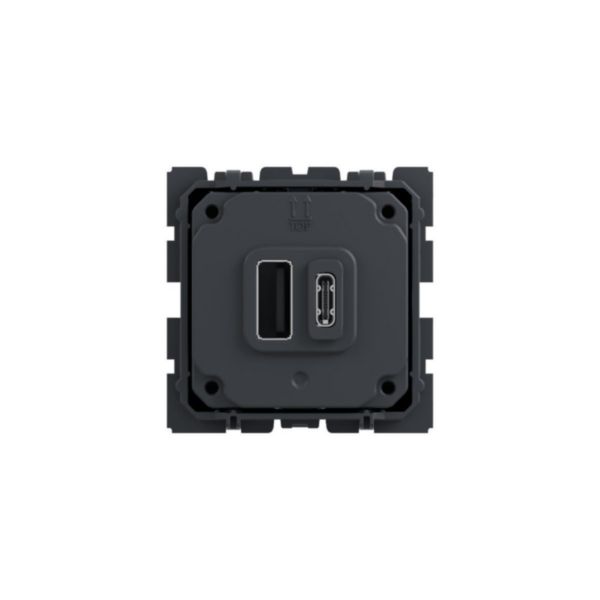 Double prise USB Type A+C Céliane - 20W Power Delivery - Titanium
