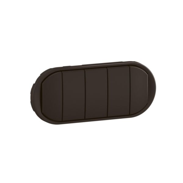 Enjoliveur large Céliane pour interrupteur , va-et-vient ou poussoir 5 commandes - finition graphite