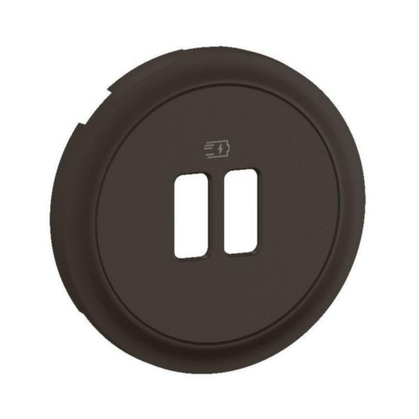 Enjoliveur pour prise simple ou double chargeur USB Céliane - Noir