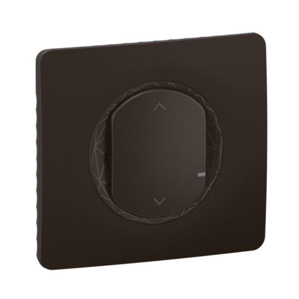 Commande sans fils pour interrupteur volets roulants et stores Céliane with Netatmo avec plaque - Noir