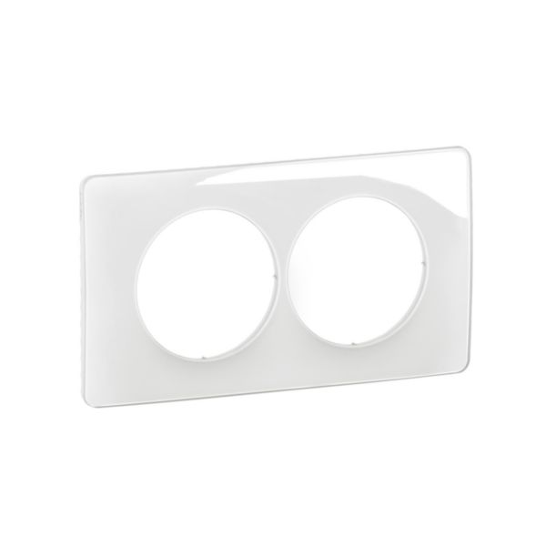 Plaque Céliane Laqué 2 postes pour rénovation entraxe 57mm - finition Blanc