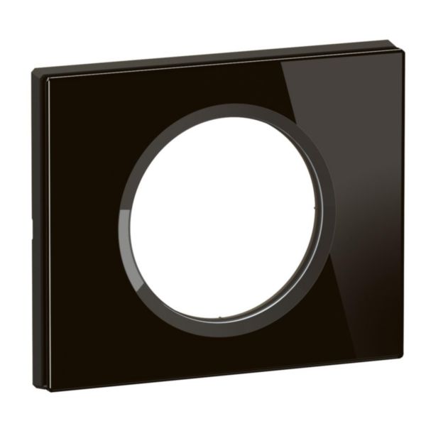 Plaque Céliane finition Verre Onyx Noir - 1 poste