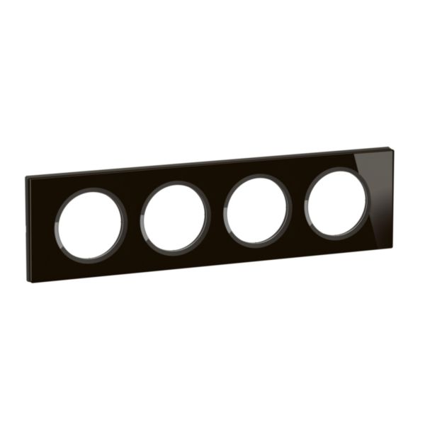 Plaque Céliane finition Verre Onyx Noir - 4 postes