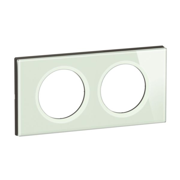 Plaque de finition Céliane - Matière Verre Kaolin - 2 postes