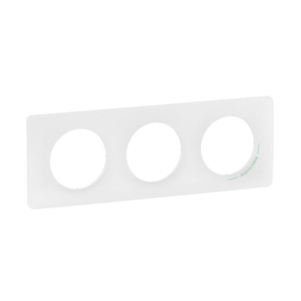 Plaque de finition Céliane 3 postes Collection Technique finition blanc Antimicrobien