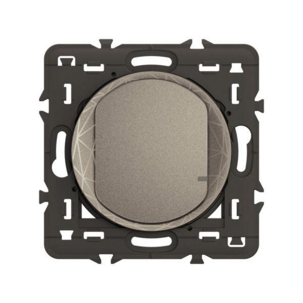 Commande simple pour éclairage et prises sans fils Céliane with Netatmo avec support et enjoliveur Titanium