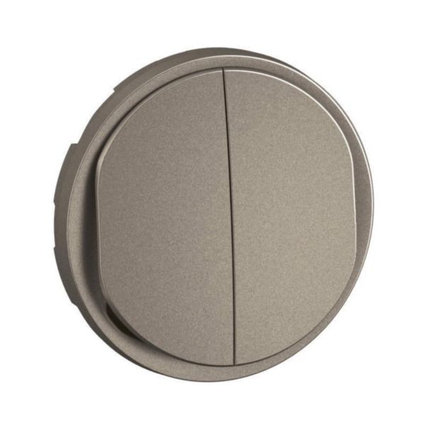 Enjoliveur pour double poussoir NO+NF lumineux Céliane - Titanium