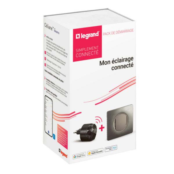 Pack de démarrage connecté Céliane with Netatmo : interrupteur connecté option variateur, Prise Control mobile - Titanium