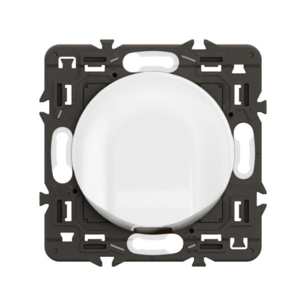 Sortie de câble Céliane - Blanc avec support, à équiper d'une plaque