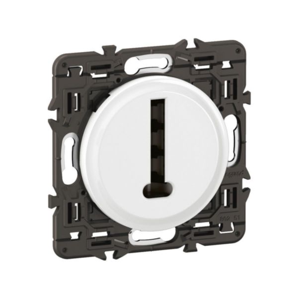 Prise téléphone Céliane 8 contacts en T - Blanc avec support, à équiper d'une plaque - Page 2
