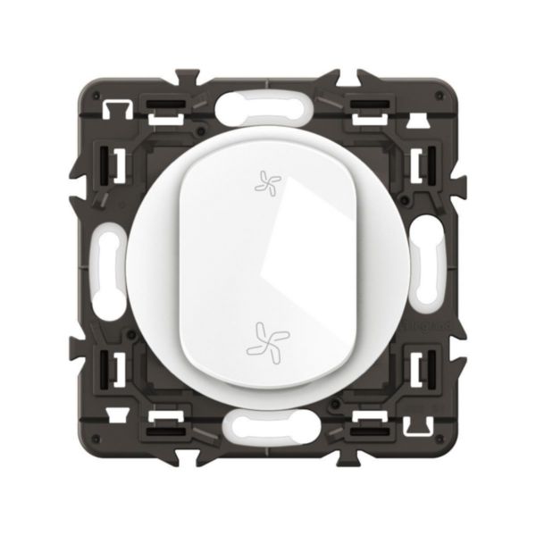 Poussoir commande VMC Céliane - Blanc avec support, à équiper d'une plaque