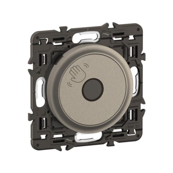 Commande sans contact 200W LED Céliane - Titanium avec support, à équiper d'une plaque