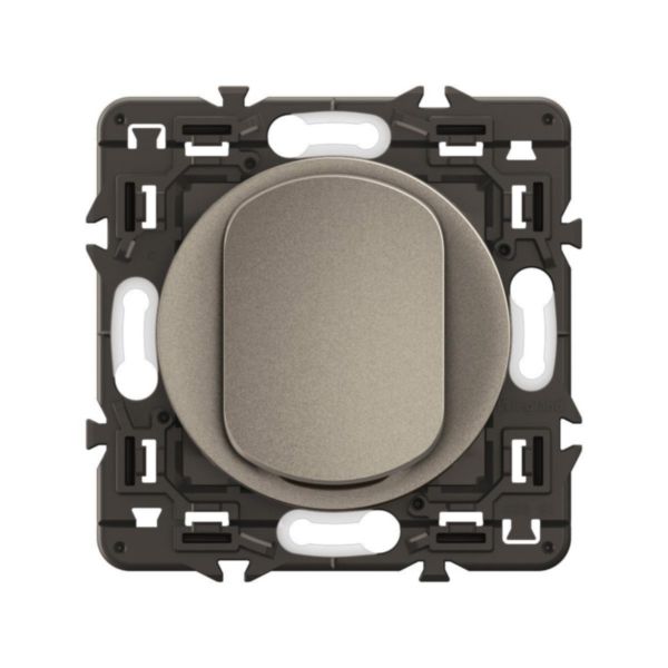 Poussoir Céliane 6A - Titanium avec support, à équiper d'une plaque