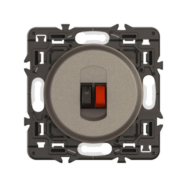 Prise haut-parleur Céliane - Titanium avec support, à équiper d'une plaque