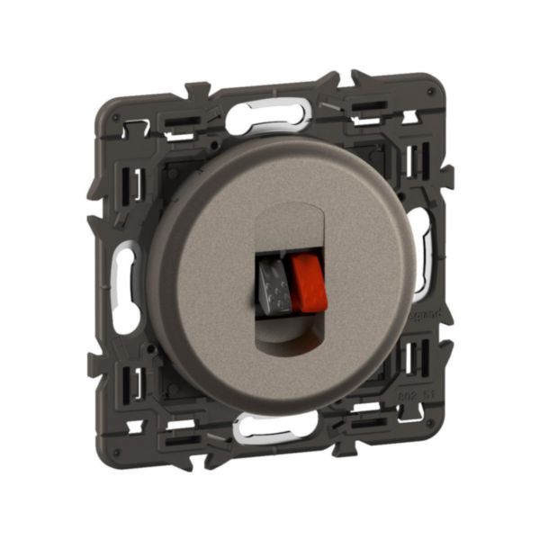 Prise haut-parleur Céliane - Titanium avec support, à équiper d'une plaque