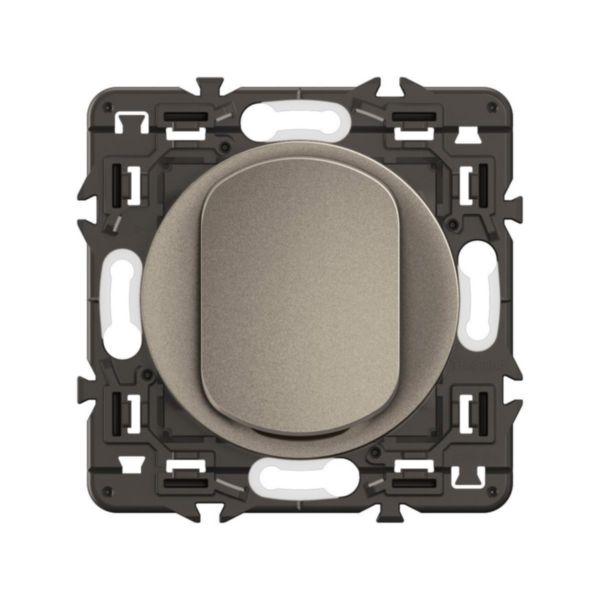 Interrupteur ou va-et-vient lumineux10A (voyant fourni) Céliane - Titanium avec support, à équiper d'une plaque