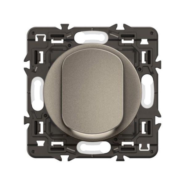 Interrupteur ou va-et-vient lumineux10A (voyant fourni) Céliane - Titanium avec support, à équiper d'une plaque