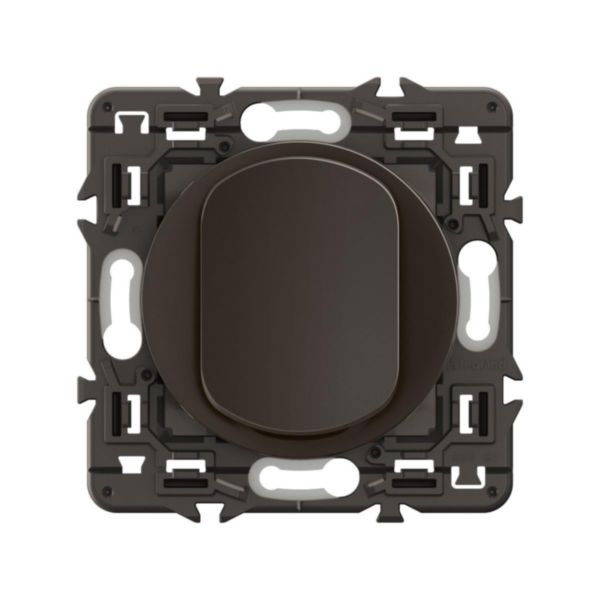 Interrupteur ou va-et-vient 10A Céliane - Noir avec support, à équiper d'une plaque
