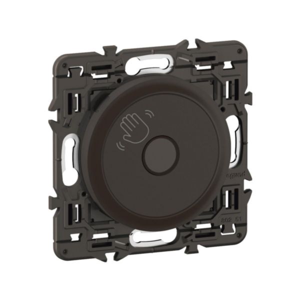 Commande sans contact 200W LED Céliane - Noir avec support, à équiper d'une plaque