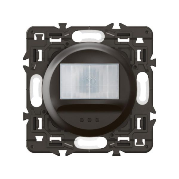 Détecteur mural sans Neutre 100W LED Céliane compatible toutes lampes - Noir avec support, à équiper d'une plaque