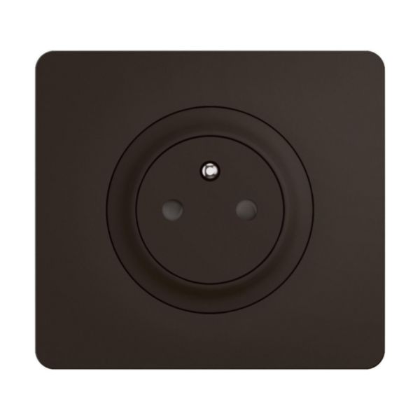 Prise de courant avec terre Céliane Surface Confort - Noir avec support, à équiper d'une plaque